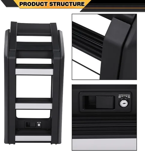 Vista 3 de CNNELL Escalera de acceso lateral para portaequipajes compatible con Land Rover Defender 90/110 2020-2023 L663
