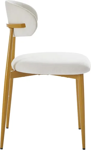 Vista 6 de Set of 2 Dining Chairs, Modern Kitchen Chairs with Soft Padding, Farmhouse Restaurant Chairs with Curved Backrests and Metal Legs, Table & Chair