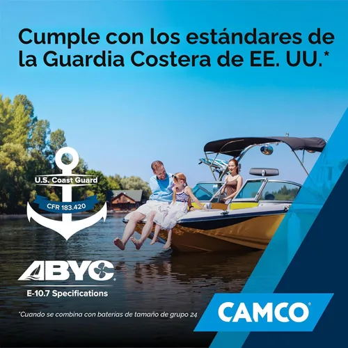 Vista 4 de Camco Caja de baterías grande con correas y herrajes - Grupo 27, 30, 31 Almacena de forma segura las baterías de RV, automotriz y marina Mide
