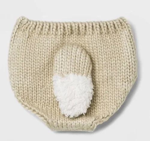Vista 3 de Cloud Island Juego de gorro y funda para pañales de zorro bebé en beigeblanco, talla única (0-6 meses), Beigeblanco