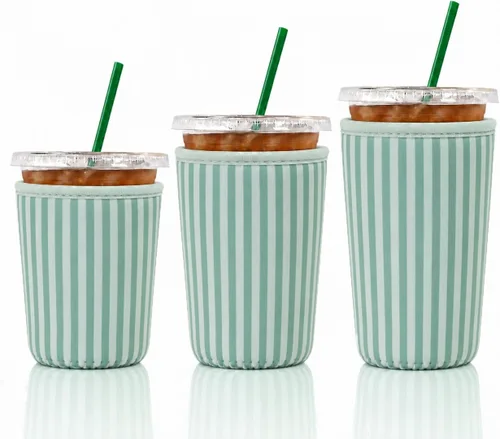 Vista 19 de Cobetech - Funda reutilizable para café helado, paquete de 3 fundas de neopreno para tazas de café frías, de 16 a 32 onzas, funda aislada para taza