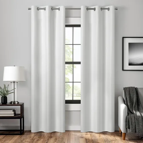 Vista 22 de Eclipse Claire Magnitech Cortina 100% opaca con ojales, panel de cortina para ventana, cierre magnético sin costuras para dormitorio, sala de estar