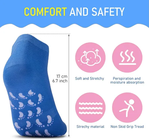 Vista 2 de 30 pares de calcetines antideslizantes para yoga, multiestilo, calcetines deportivos coloridos para hospital, para mujeres y hombres, barra de yoga