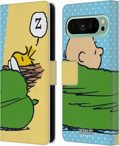 Vista 52 de Head Case Designs Officially Licensed Peanuts Charlie & Woodstock Nap Halfs and Laughs Leather Wallet Case Compatible with Google Pixel 8