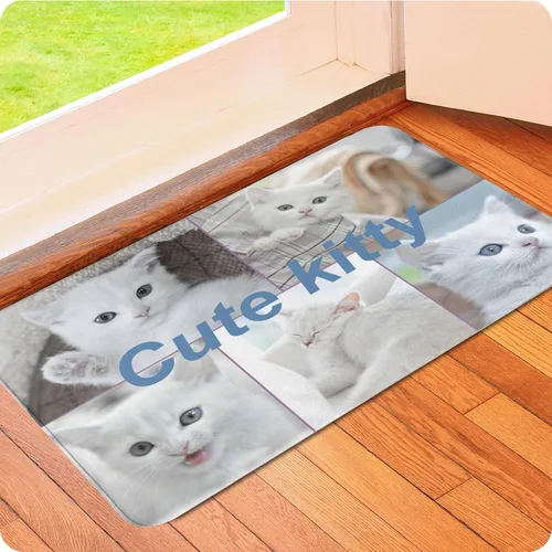 Vista 11 de Tapete personalizado para puerta con imagen, logotipo, nombre, texto, antideslizante, lavable, rectangular, personalizable con estampado, tapete
