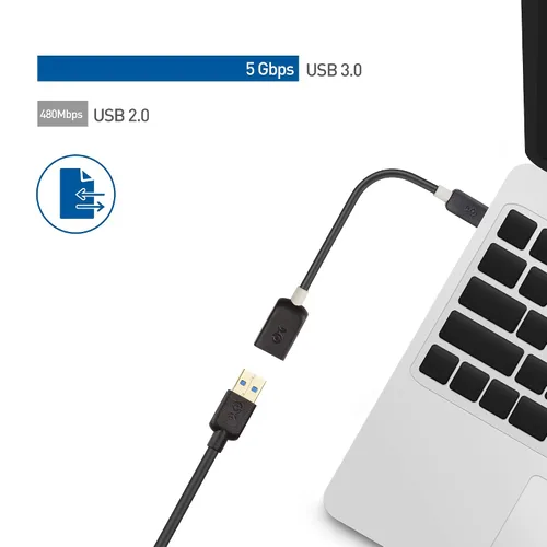 Vista 3 de Cable Matters Adaptador USB C a USB 3.0 de 5 Gbps - 6 pulgadas, adaptador USBC macho a USB hembra OTG, negro