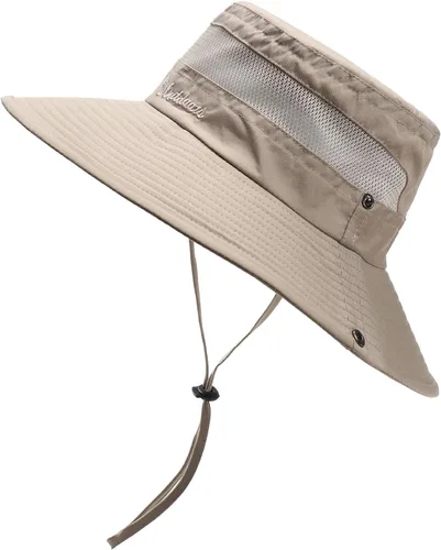 Vista 2 de Wide Sun Hat with UPF 50+ Breathable Protection for Beach Gardening Travel Women Men Beige