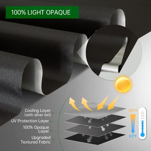Vista 3 de Persianas motorizadas con control remoto, cortinas automáticas de bloqueo de luz y enfriamiento con panel solar, cortinas inteligentes sin cordones