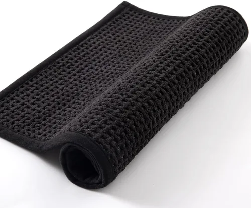 Vista 3 de Alfombras de baño antideslizantes lavables, alfombra de baño súper absorbente y delgada de secado rápido de pelo bajo para baño pequeño