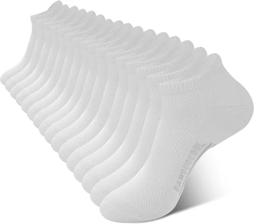 Vista 18 de BAMBOO COOL Calcetines tobilleros deportivos para hombre que absorben la 4*negro/4*gris oscuro
