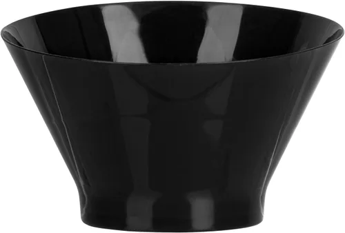 Vista 12 de Restaurantware - Cuencos para servir de 5 onzas, 100 cuencos desechables para aperitivos, diseño inclinado, redondo, cuenco de plástico negro