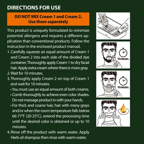 Vista 7 de Tinte para bigote y barba para hombre (marrón oscuro, 1 unidad)