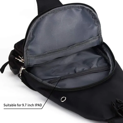 Vista 4 de Bolso bandolera pequeño para hombres y mujeres, resistente al agua, con una correa, bolso cruzado en el pecho para senderismo y viajes