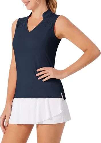 Vista 3 de JACK SMITH Camiseta de golf para mujer, sin mangas, ajuste seco, camiseta sin mangas para entrenamiento