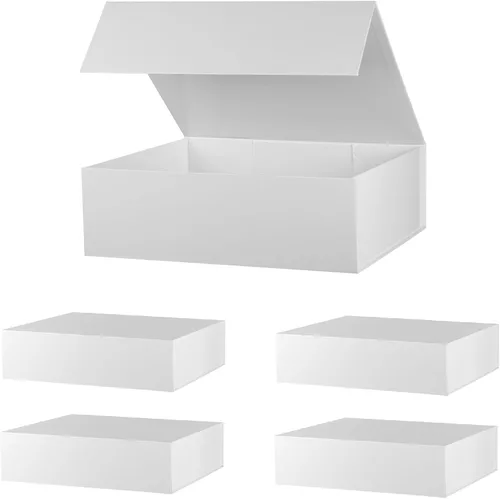 Vista 11 de Caja de regalo negra de 16 x 13 x 5.3 pulgadas, caja de regalo para padrinos de boda con tapa magnética, cajas de regalo grandes para Pascua, día