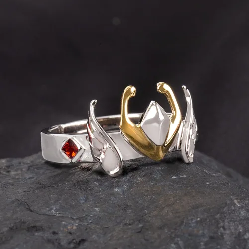 Vista 6 de TWINKANIME All 6 S925 Silver Ring Anime Sagittarius for Cosplay Open Band Adjustable Ring for Cosplay Prop