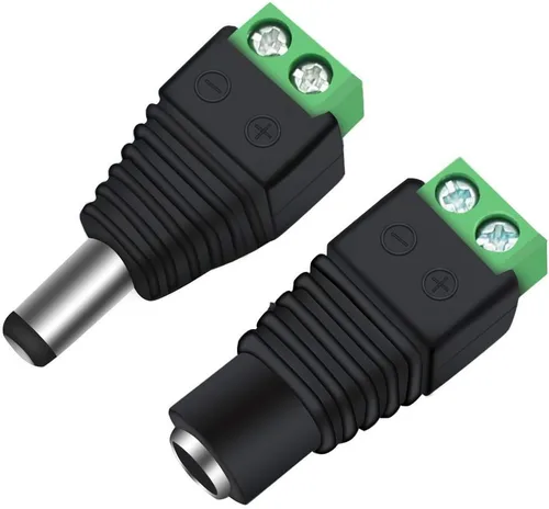 Vista 2 de inShareplus 10 pares de conectores adaptadores de enchufe de alimentación de CC de 0.217 in x 0.083 in, conector de terminal de tornillo macho