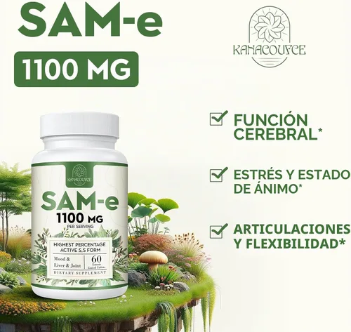 Vista 5 de 1100mg SAM-e (S-Adenosil-L-Metionina), SAM e Suplemento