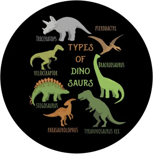 Vista 3 de Tipo de Dinosaurio T-Rex Triceratops Educativo - PopSockets Grip y Soporte para Teléfonos y Tabletas