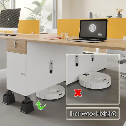 Vista 4 de Paquete de 9 elevadores de cama de 3 pulgadas resistentes para muebles que se adaptan a ruedas de cama, sofá, mesa y sofá, color negro For Wheels