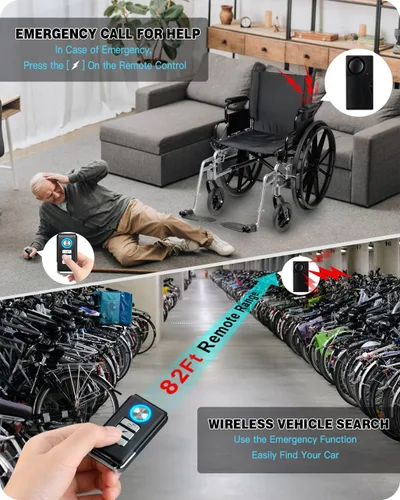 Vista 4 de WSDCAM Alarma de motocicleta de 110 db con control remoto inalámbrico vibración antirrobo alarmas de seguridad