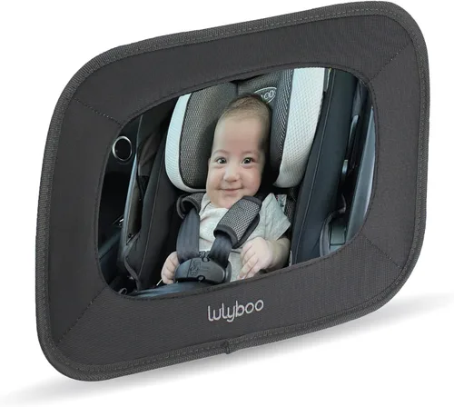 Vista 10 de Lulyboo Espejo grande para automóvil con rotación de 360 grados y correas ajustables, espejo trasero extra ancho para una conducción segura, se