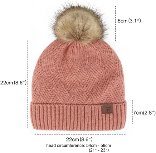 Vista 23 de Bufanda de punto de lana, gorro de esquí, guantes táctiles para invierno, para mujer y hombre