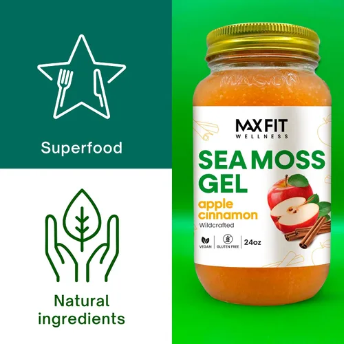 Vista 3 de Gel de musgo marino crudo (12 sabores) de 24 onzas, gel de musgo marino dorado silvestre de Santa Lucía 92 vitaminas y minerales puro crudo +