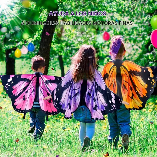 Vista 4 de Alas de mariposa monarca para niñas, disfraz de princesa de hada para niñas pequeñas, disfraz para hermana mayor, juguete para fiesta de baile