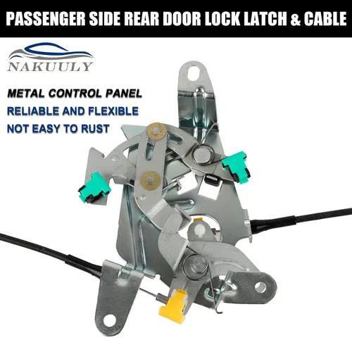 Vista 3 de Pestillo y Cable de Cerradura de Puerta Trasera del Lado del Conductor Izquierdo para Ford F250 F350 F450 F550 Super Duty 1999-2007, Ensamblaje