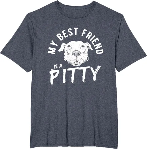 Vista 80 de My Best Friend Is A Pitty Pitties Pitbull - Camiseta Negro