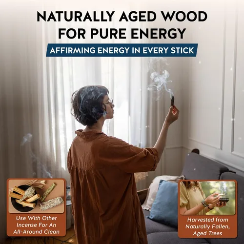 Vista 3 de Varillas de palo santo prémium, varillas de incienso, para purificar, limpieza, curación, meditación y alivio del estrés. 100% naturales