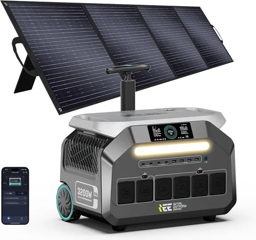 Vista 13 de Estación de energía portátil IEE de 3200 W P3200, generador solar de 2048 Wh, carga de CA de 1800 W y carga solar de 1000 W, estación de energía
