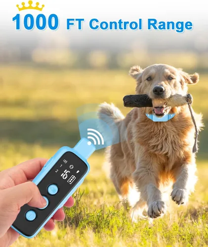 Vista 4 de Bousnic Collar de Choque para Perros - Collar de Entrenamiento Eléctrico para Perros, Impermeable, Recargable con Control Remoto para Perros