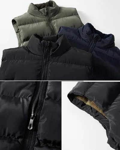 Vista 6 de Vcansion Men's Outdoor Casual Stand Collar Padded Vest Coat