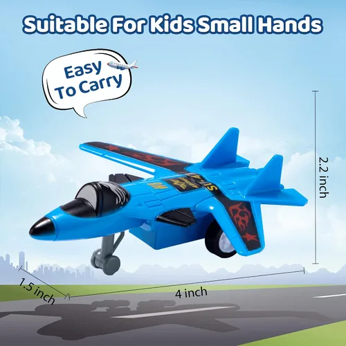 Vista 7 de JOYIN 34 piezas de vehículos de avión de tracción, juego de aviones, aviones incluyendo helicópteros, camiones de juguete vehículos de juguete