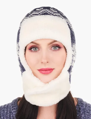 Vista 3 de Team Snowflake Gorro de invierno para mujer, divertido sombrero Ushanka con orejeras