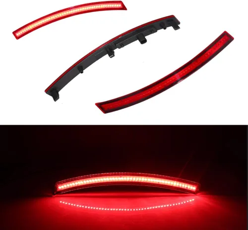 Vista 7 de Juego de 4 lámparas LED ámbar y rojo ahumadas compatibles con Chevrolet Corvette C7 2014 2015 2016 2017 2018 2019 Reemplazar OEM parachoques