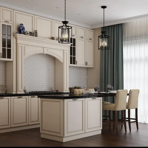 Vista 5 de Baunoisk Lámpara colgante de metal negro y cristal, isla de cocina, comedor, dormitorio, 9.4 x 56.7 pulgadas, 500 lúmenes, LED de 60 W, control