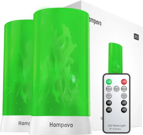 Vista 12 de Hompavo 【Actualizado】 Luces LED de llama, 4 modos de velas recargables sin llama con batería, linternas parpadeantes impermeables en pilar para sala