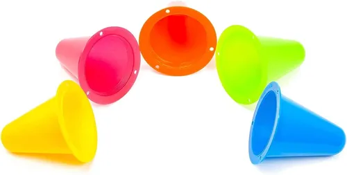 Vista 4 de [Usado] Mini Plastic Cones - Durable Polyethylene & Soccer Training Equipment - Classroom Activities & PE Supplies for Elementary - Dance Practice &