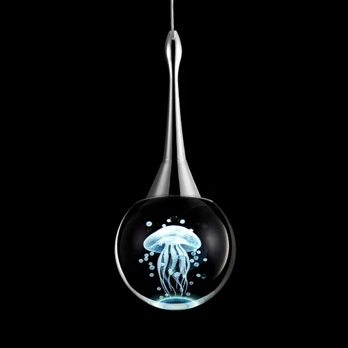 Vista 9 de CHYING Lámpara colgante dorada de cristal LED Iluminación colgante de medusa lágrima luces colgantes mini luces colgantes para isla de cocina, baño