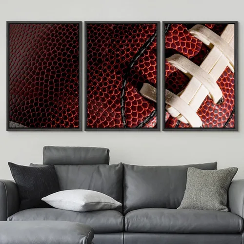Vista 560 de wall26 Lienzo enmarcado para pared, juego de arte de primer plano, detalles de costuras de béisbol, atletas deportivos, fotografía, moderno