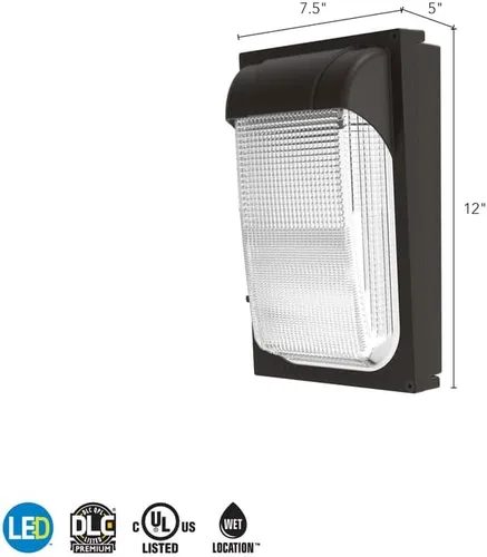 Vista 12 de Lithonia Lighting Mini Lámpara LED de Pared de 7.5", Luminaria Exterior, Luz de Pared para Edificios, Sensor de Anochecer a Amanecer, Blanco Frío 2