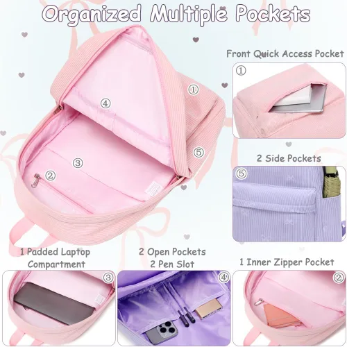 Vista 5 de Meisohua Mochila escolar para adolescentes, niñas, niños, mochila para escuela primaria, bolsa de libros para niños, mochila para el almuerzo