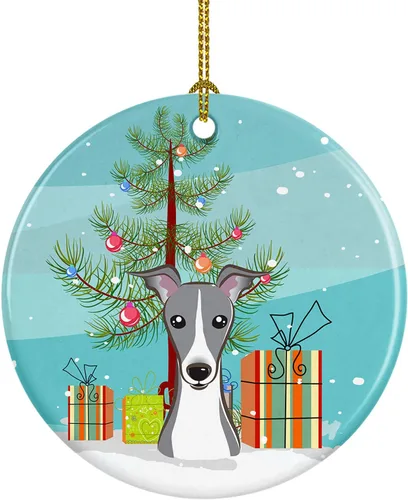 Vista 30 de Caroline's Treasures Adorno de cerámica para árbol de Navidad y Alaskan Malamute para colgar en el árbol de Navidad, para el hogar, Navidad