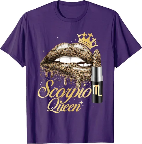 Vista 22 de Scorpio Queen - Zodiac Sign Horoscope Birthday T-Shirt Negro