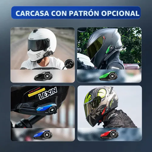 Vista 4 de LEXIN G2P Auriculares Bluetooth para Casco de Motocicleta, Sistemas de Comunicación de Intercomunicación en Grupo, Radio FM/ 6 Negro 1