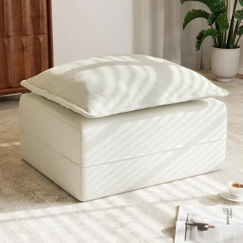 Vista 15 de Hobestluk Cloud - Sofá individual de espuma viscoelástica con asiento profundo, sofá en forma de L con funda extraíble, sofá grande para sala