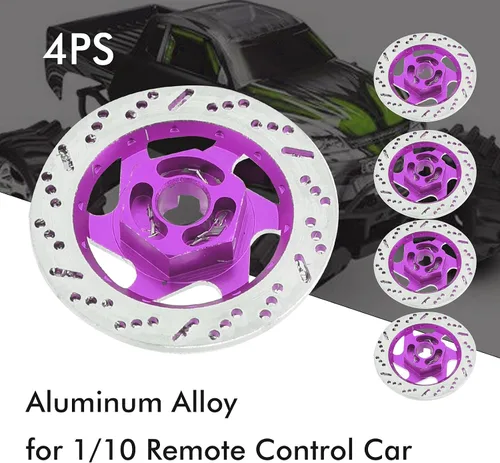 Vista 5 de Alomejor Disco de freno RC 4PCS RC Rueda de coche Disco de freno Disco Hub para 1/10 Coche ()